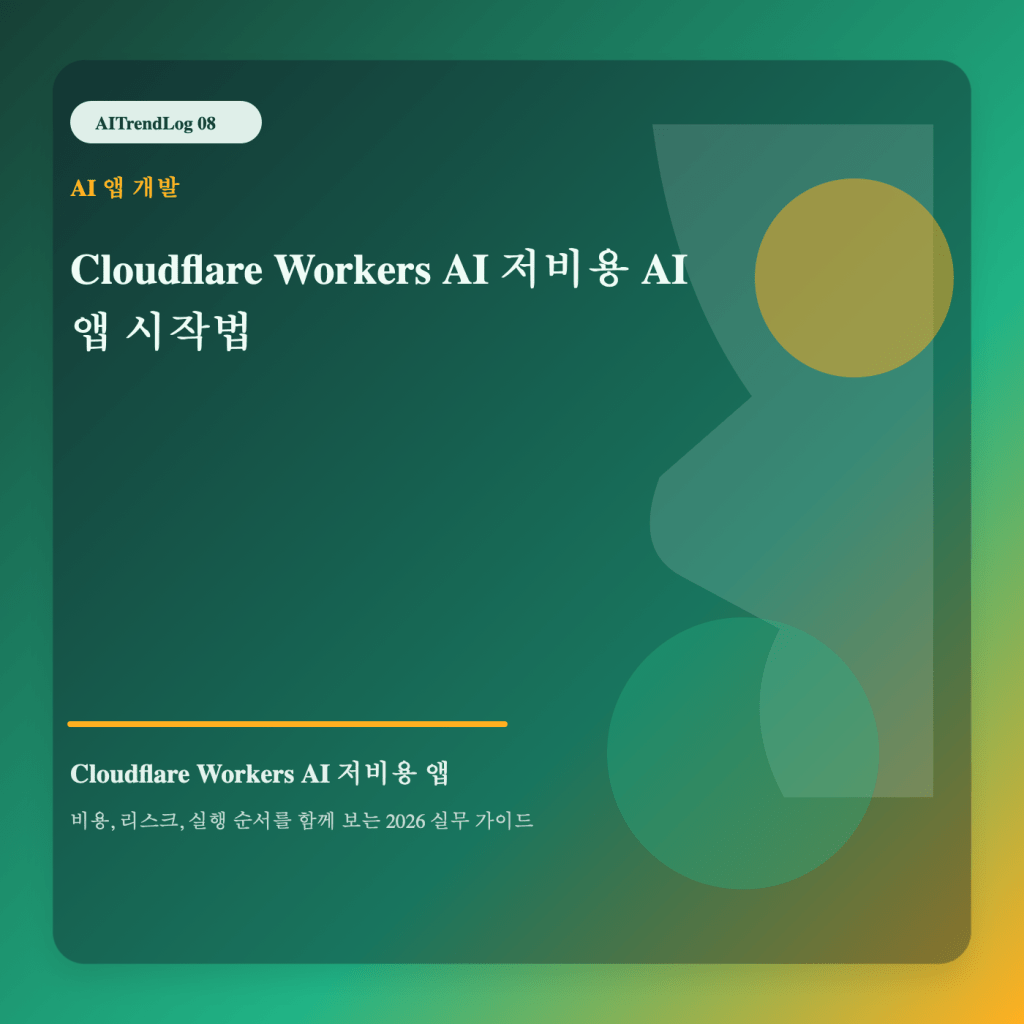 Cloudflare Workers AI 저비용 앱 주제를 보여주는 고유 대표 썸네일 이미지