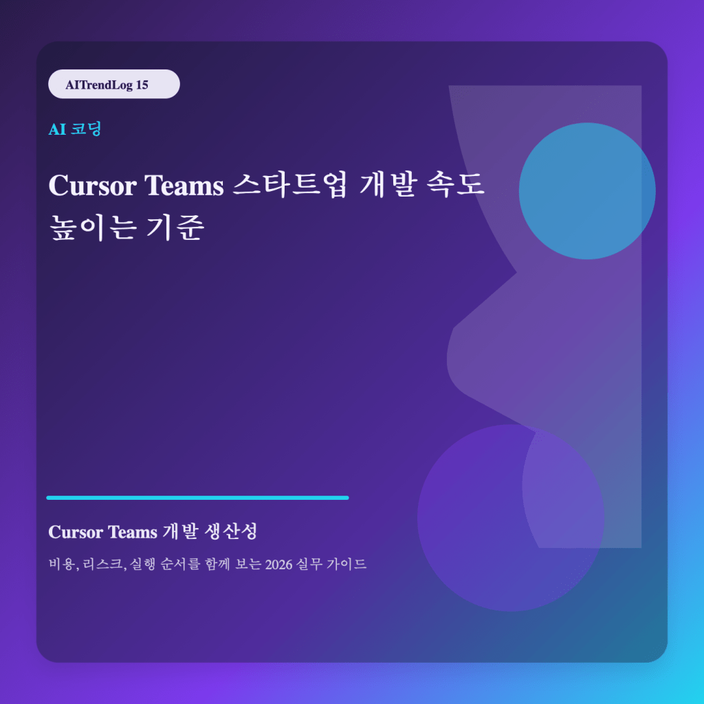 Cursor Teams 개발 생산성 주제를 보여주는 고유 대표 썸네일 이미지