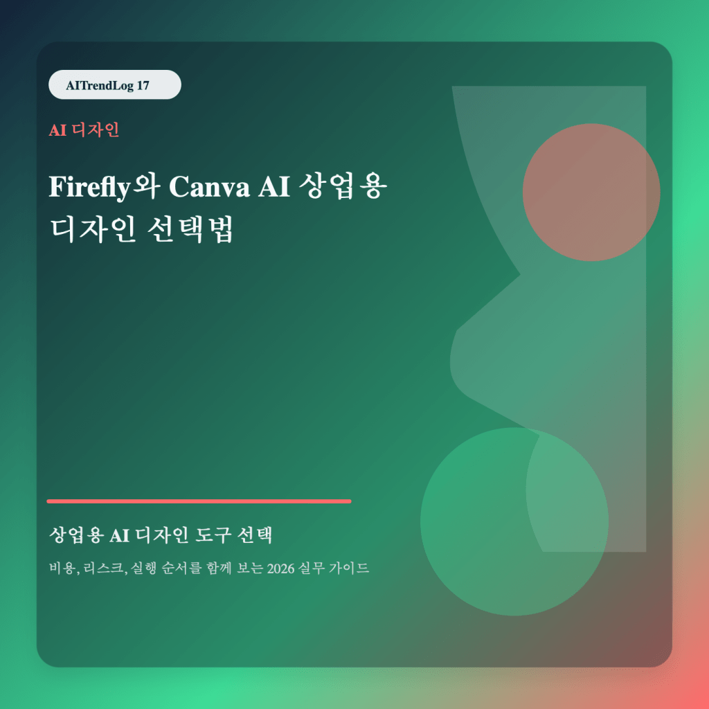 상업용 AI 디자인 도구 선택 주제를 보여주는 고유 대표 썸네일 이미지