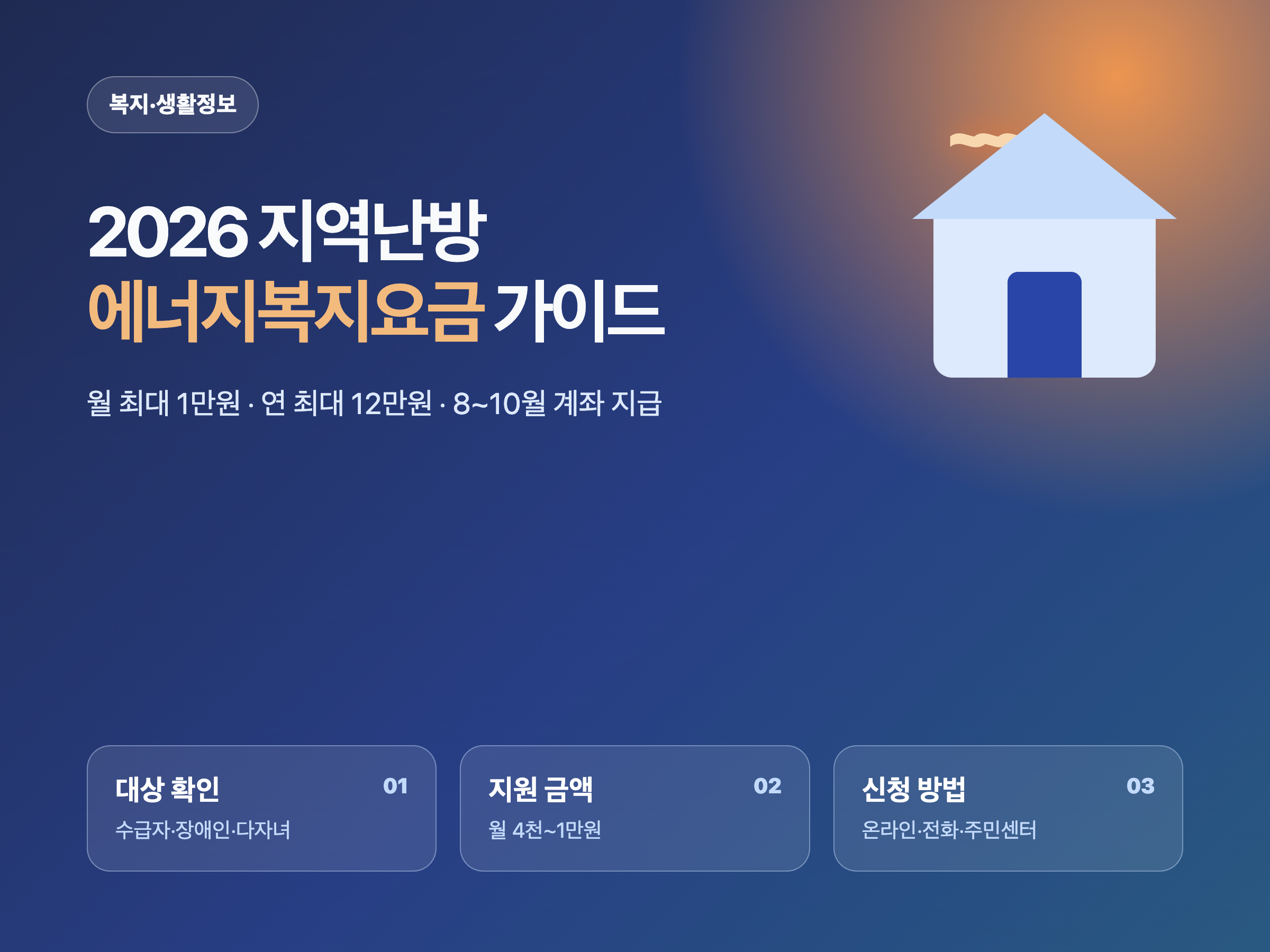 2026 지역난방 에너지복지요금 연 최대 12만원 8~10월 지급 신청법